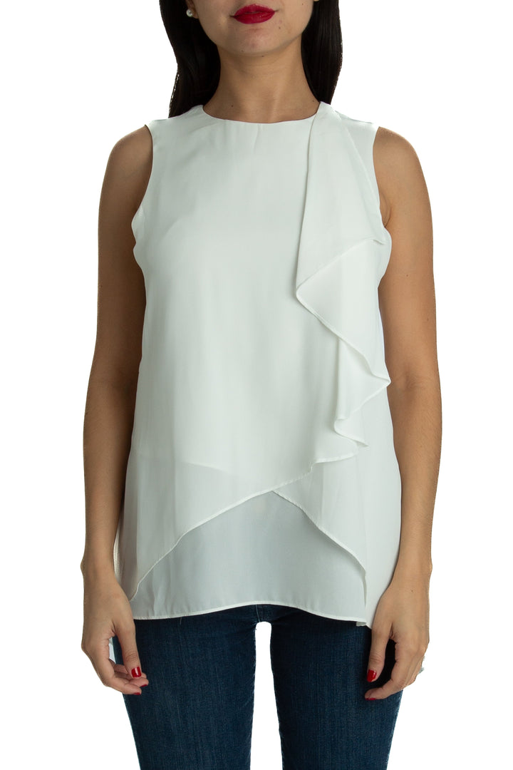 Blusa Keneth Cole blanco, vista frontal – ClosetRehab