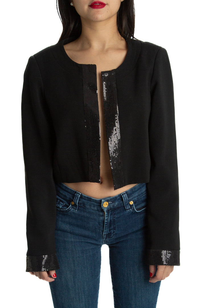 Saco Sandro Ferrone negro, vista frontal – ClosetRehab