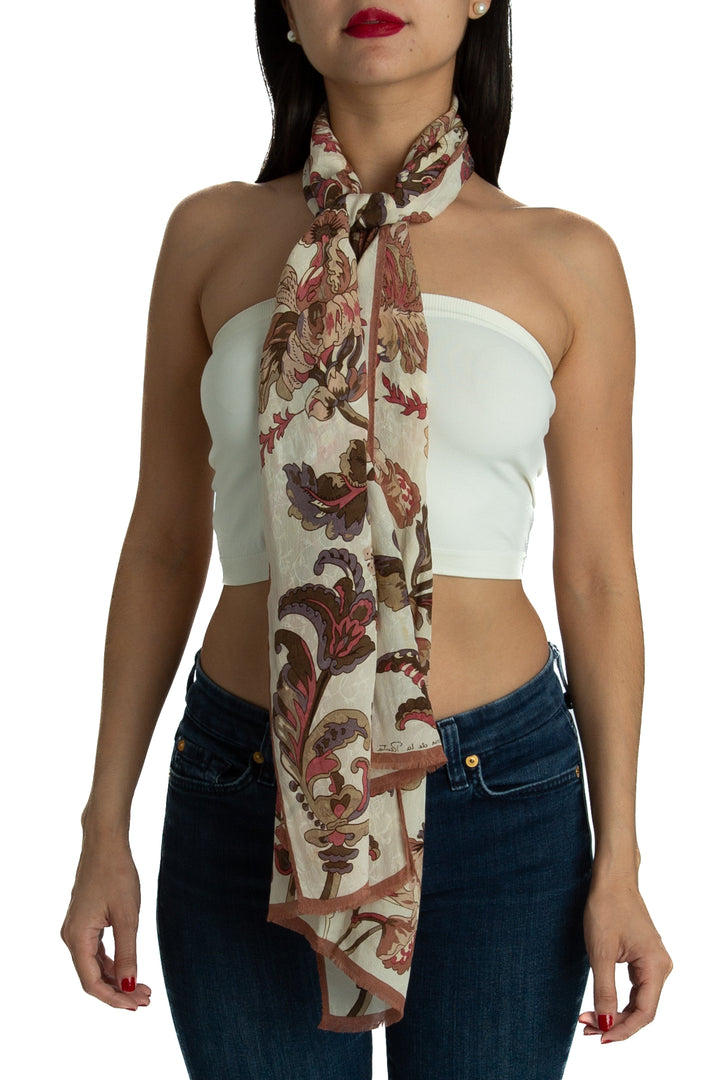 Pañoleta Oscar de la Renta beige, vista frontal – ClosetRehab
