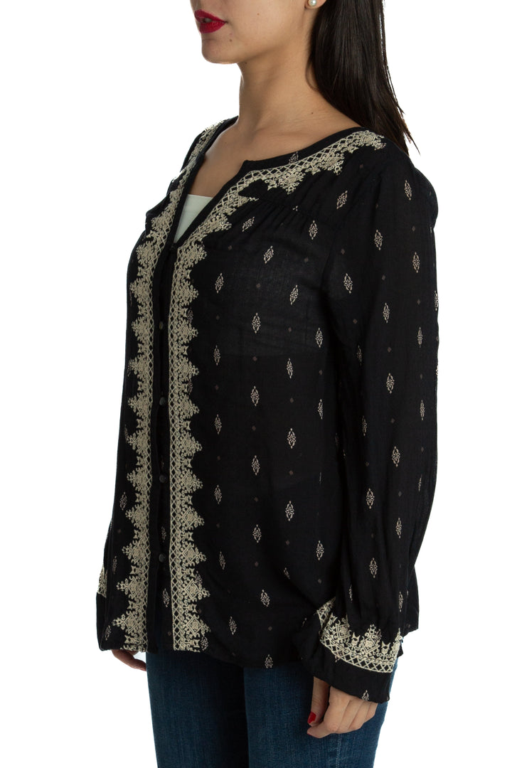 Blusa Lucky Brand negro, vista posterior – ClosetRehab