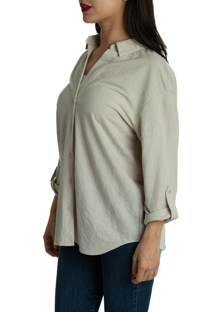 Blusa Massimo Dutti beige, vista posterior – ClosetRehab