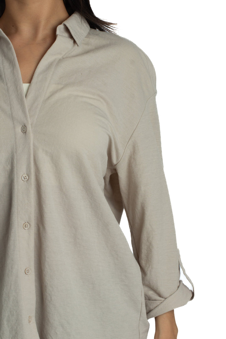 Blusa Massimo Dutti beige, detalle – ClosetRehab