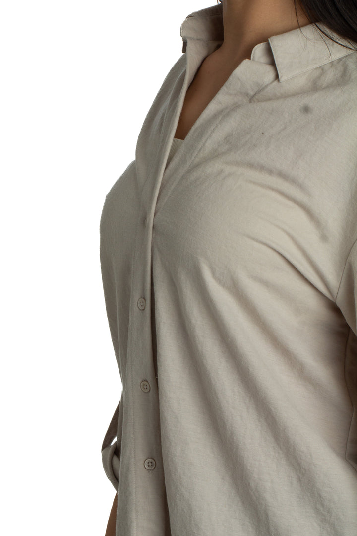 Blusa Massimo Dutti beige, detalle 5 – ClosetRehab