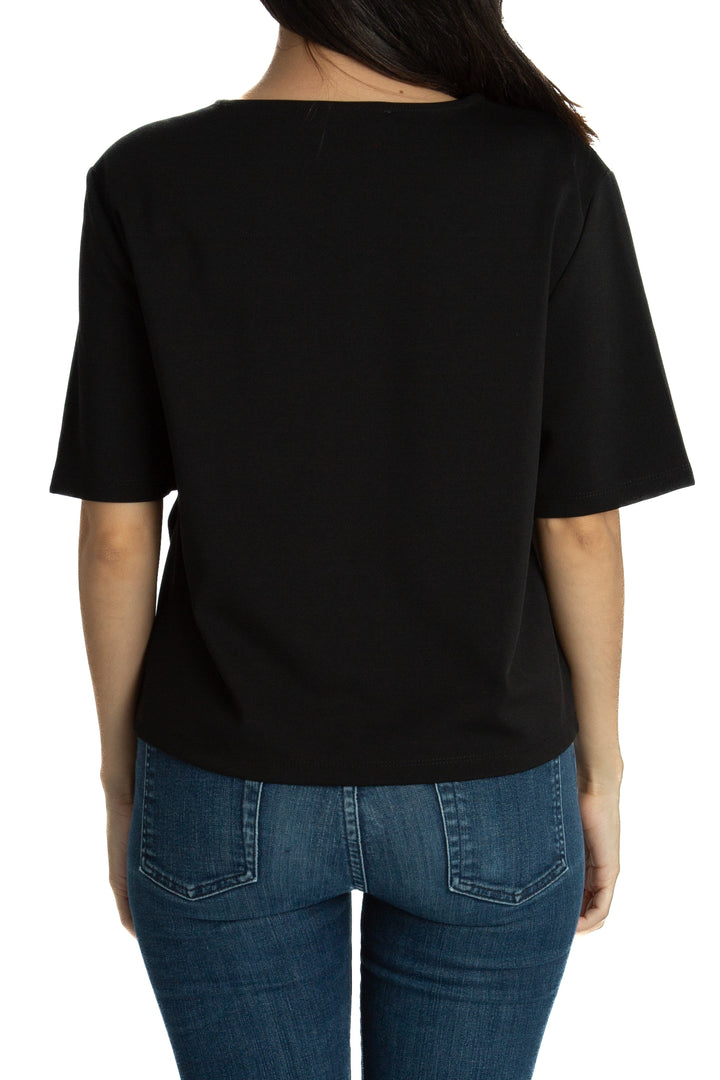 Blusa Mango negro, vista lateral – ClosetRehab