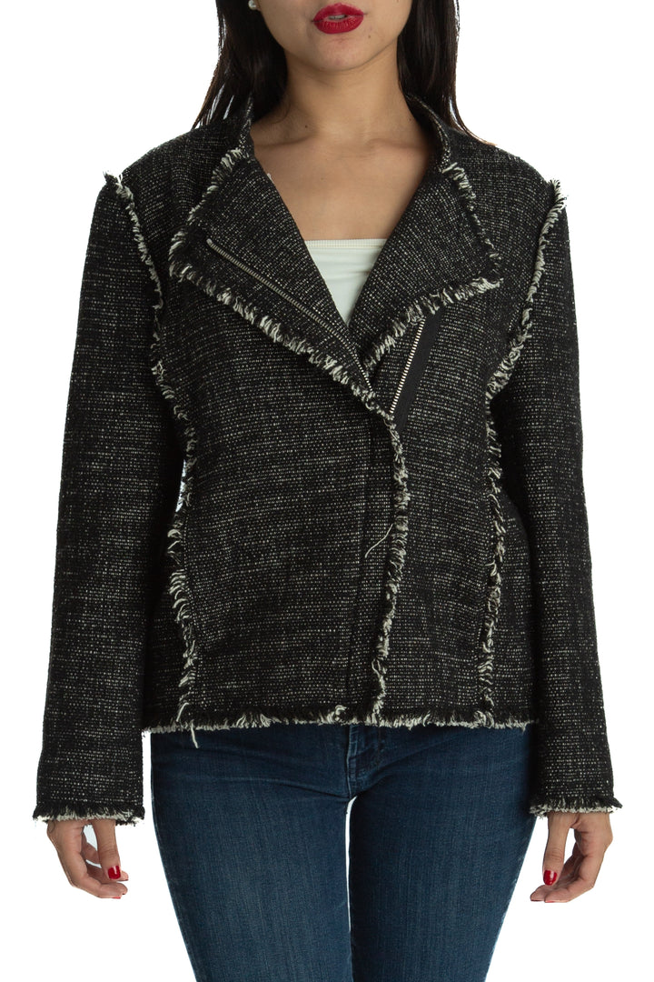 Saco Ann Taylor gris, vista frontal – ClosetRehab