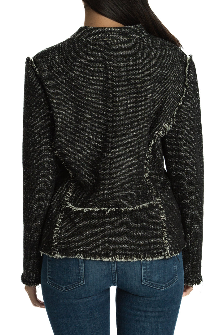 Saco Ann Taylor gris, vista lateral – ClosetRehab