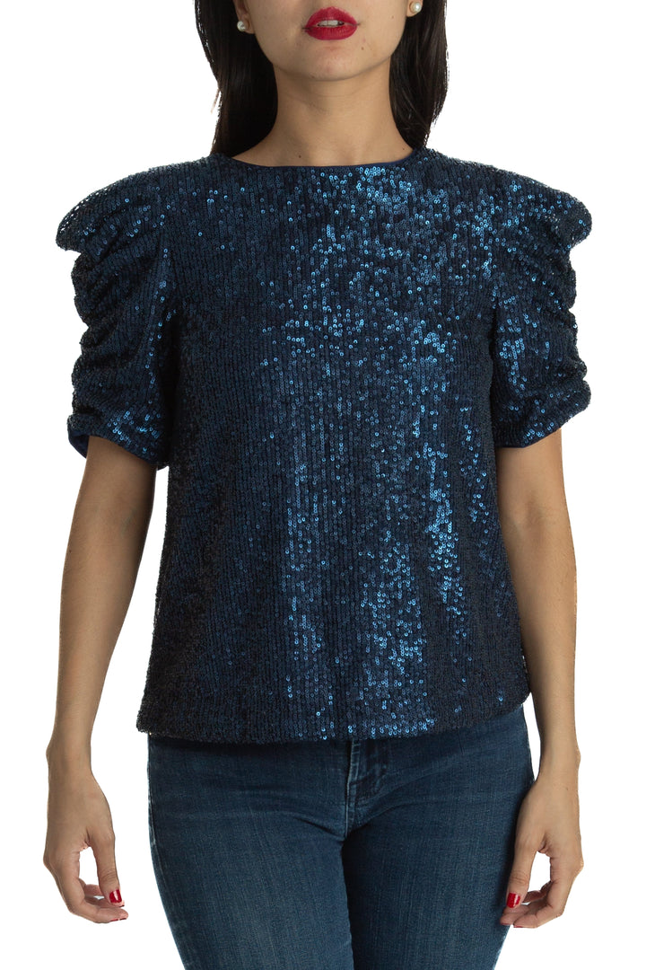 Blusa Anthropology azul, vista frontal – ClosetRehab