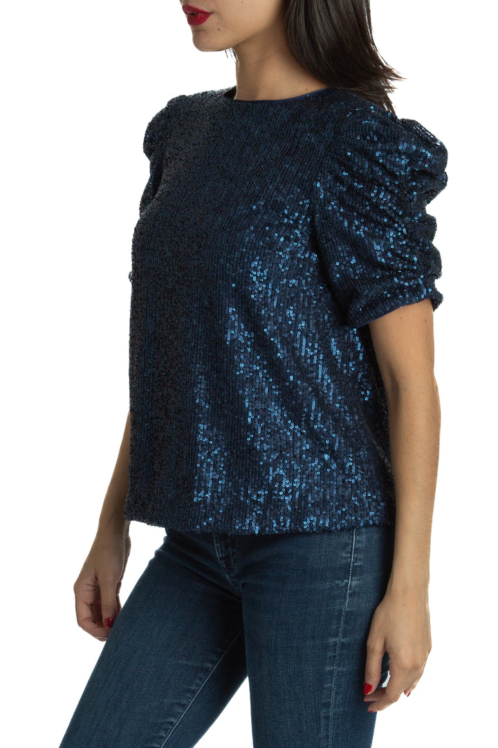 Blusa Anthropology azul, vista posterior – ClosetRehab