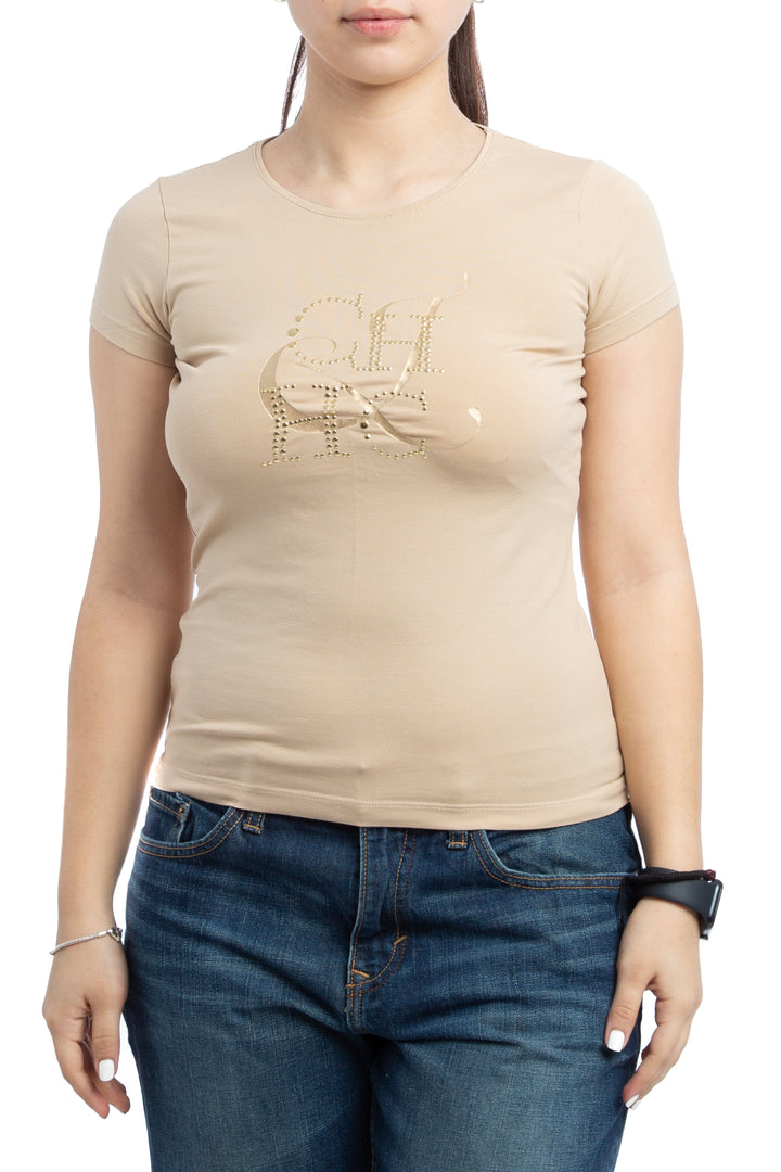 Blusa Carolina Herrera beige, vista frontal – ClosetRehab