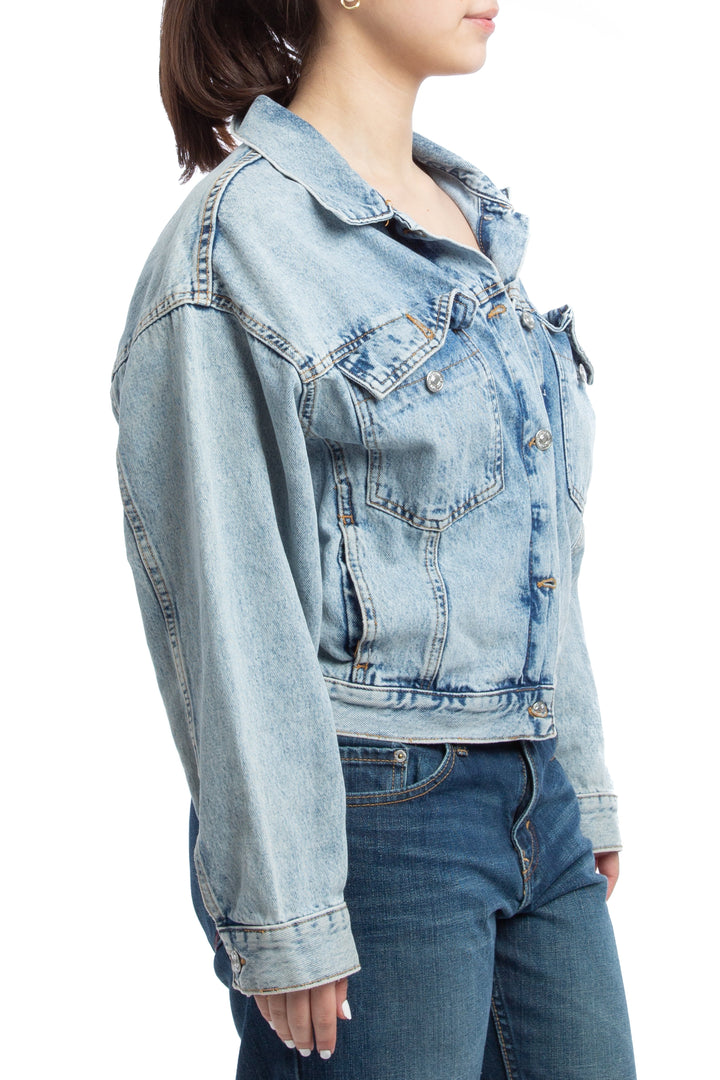 Chaqueta Mango azul, vista posterior – ClosetRehab