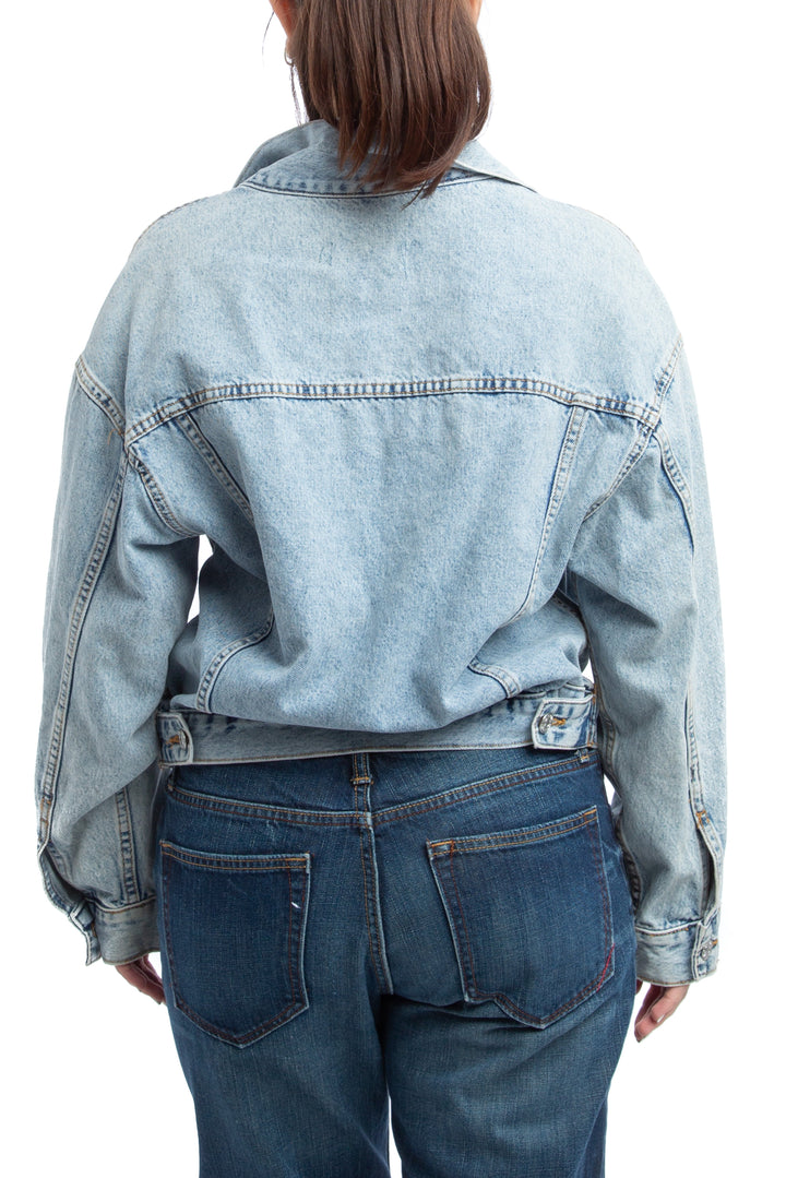 Chaqueta Mango azul, vista lateral – ClosetRehab