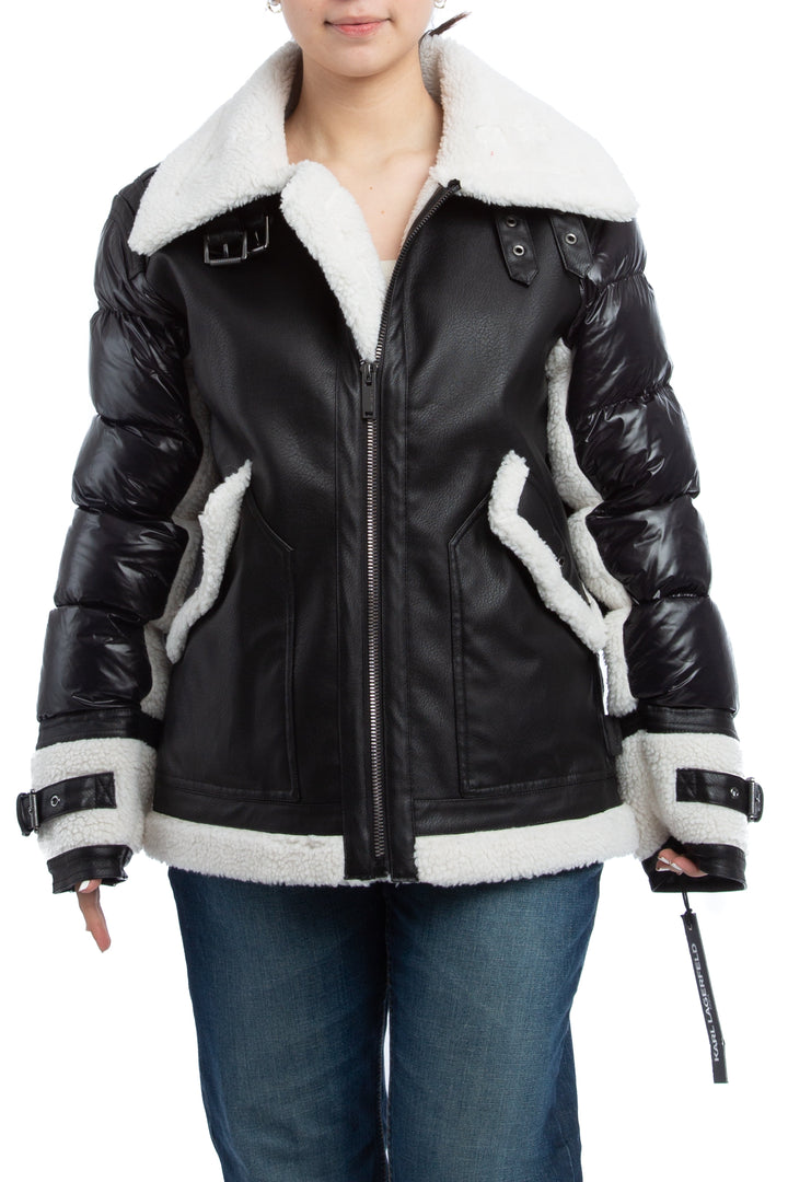 Chaqueta Karl Lagerfeld NWT negro, vista frontal – ClosetRehab