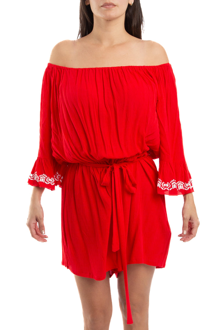 Vestido Amiani rojo, vista frontal – ClosetRehab