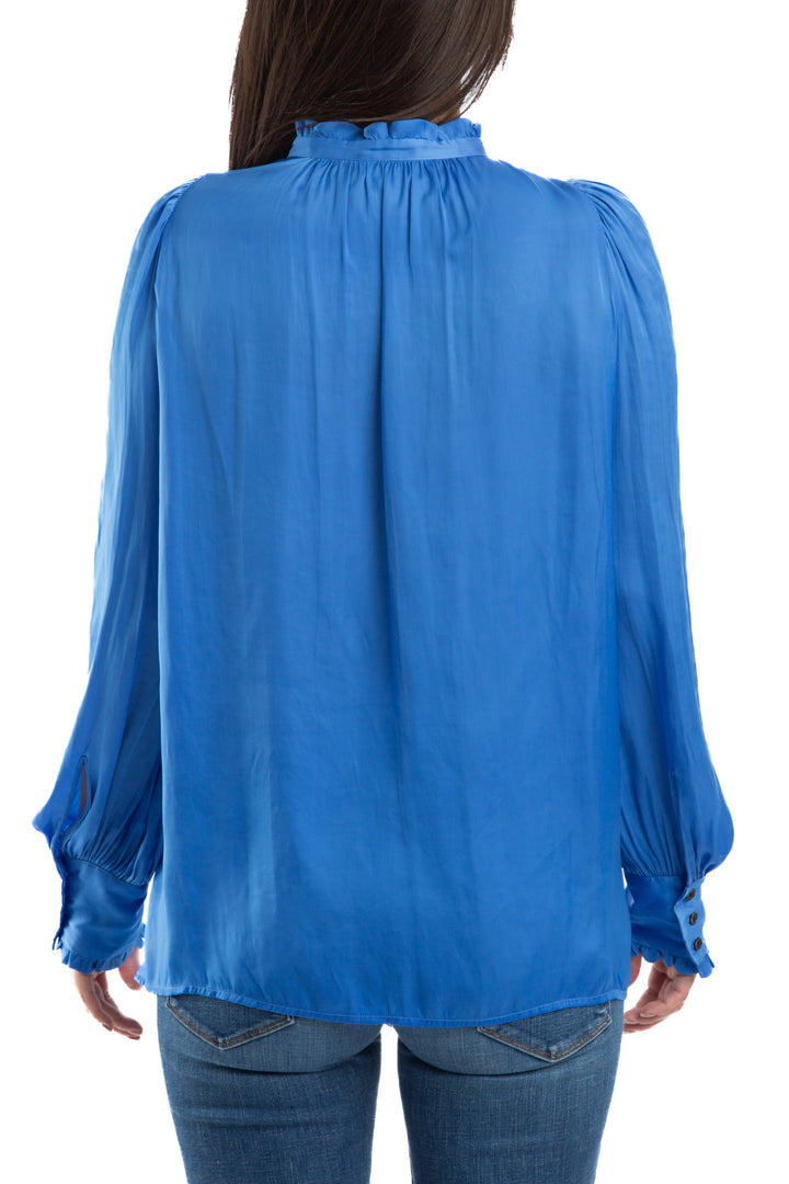 Blusa Zadig & Voltaire azul, vista lateral – ClosetRehab