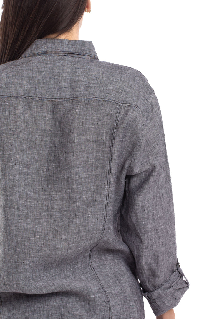 Blusa Saks Fifth Avenue gris, detalle 6 – ClosetRehab