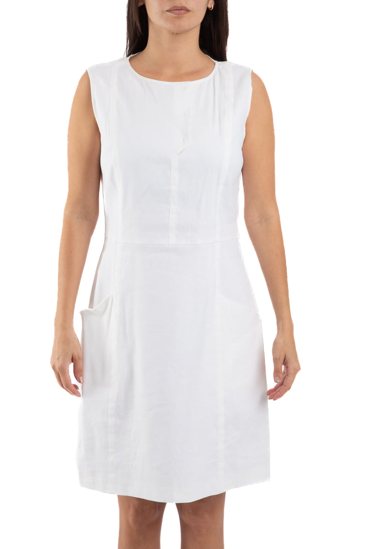 Vestido Ambrosi blanco, vista frontal – ClosetRehab