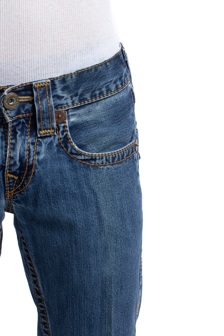 Jeans True Religion azul, detalle – ClosetRehab