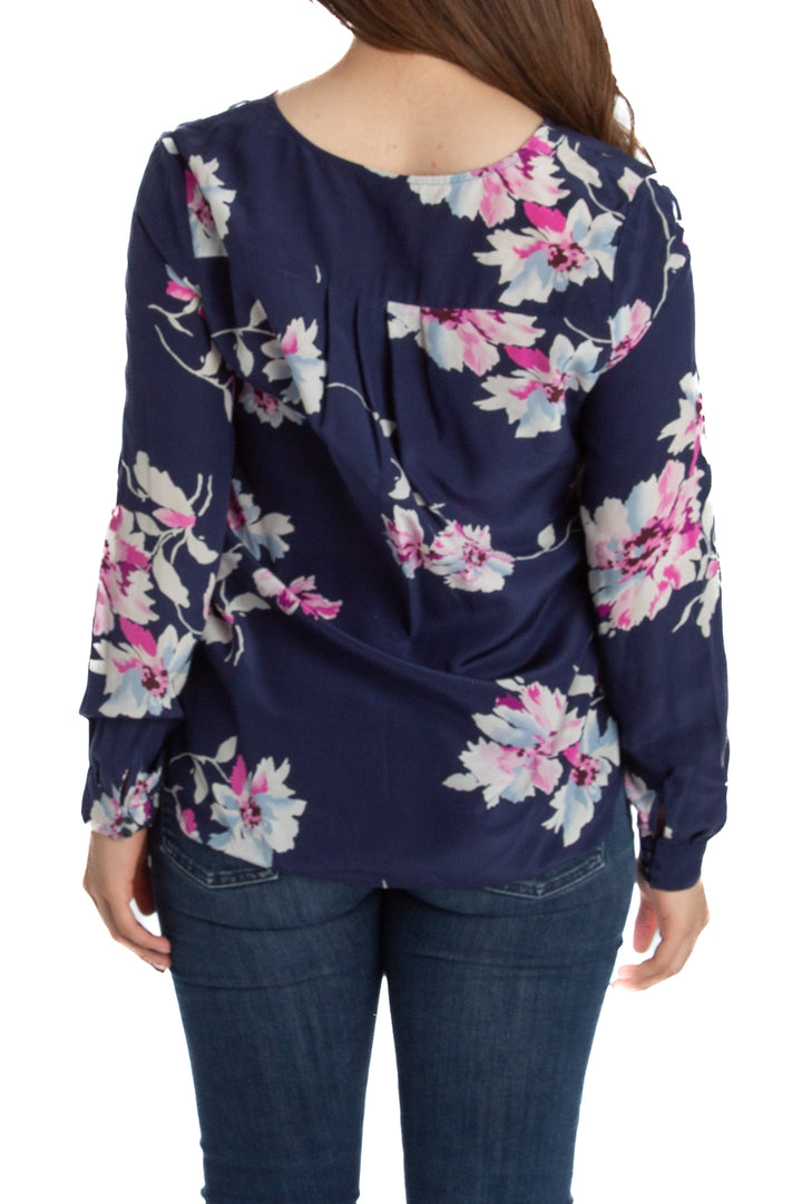 Blusa Joie azul marino, vista lateral – ClosetRehab