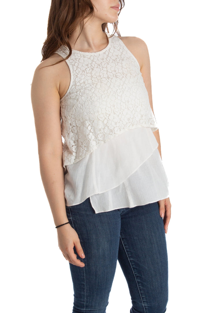 Blusa Derek Lam 10 Crosby blanco, vista posterior – ClosetRehab
