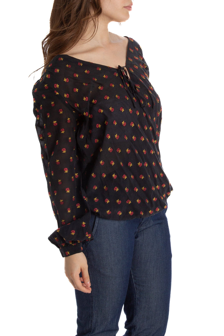 Blusa Artelier Nicole Miller negro, vista posterior – ClosetRehab