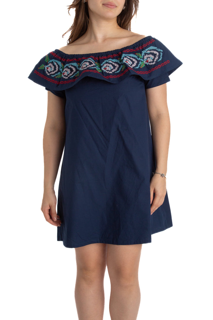 Vestido Deco Style azul marino, vista frontal – ClosetRehab