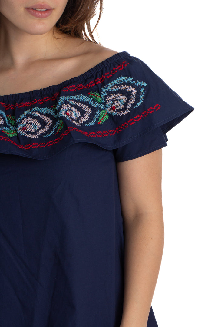 Vestido Deco Style azul marino, detalle – ClosetRehab