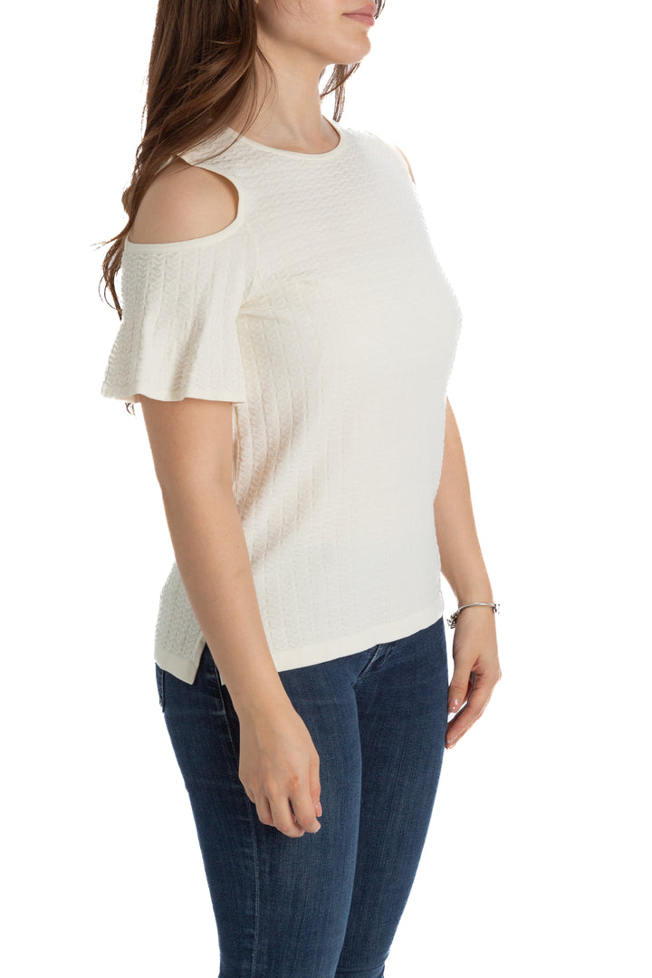 Blusa Ann Taylor blanco, vista posterior – ClosetRehab