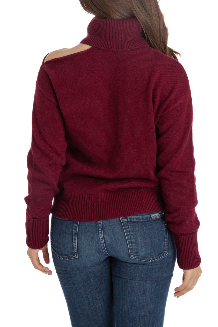 Suéter Paige vino, vista lateral – ClosetRehab