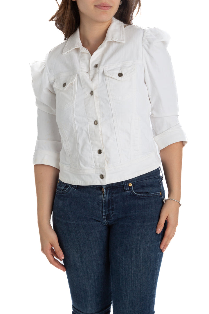 Chaqueta Retrofete blanco, vista frontal – ClosetRehab