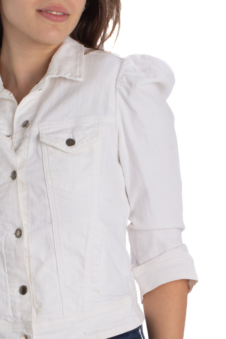 Chaqueta Retrofete blanco, detalle – ClosetRehab