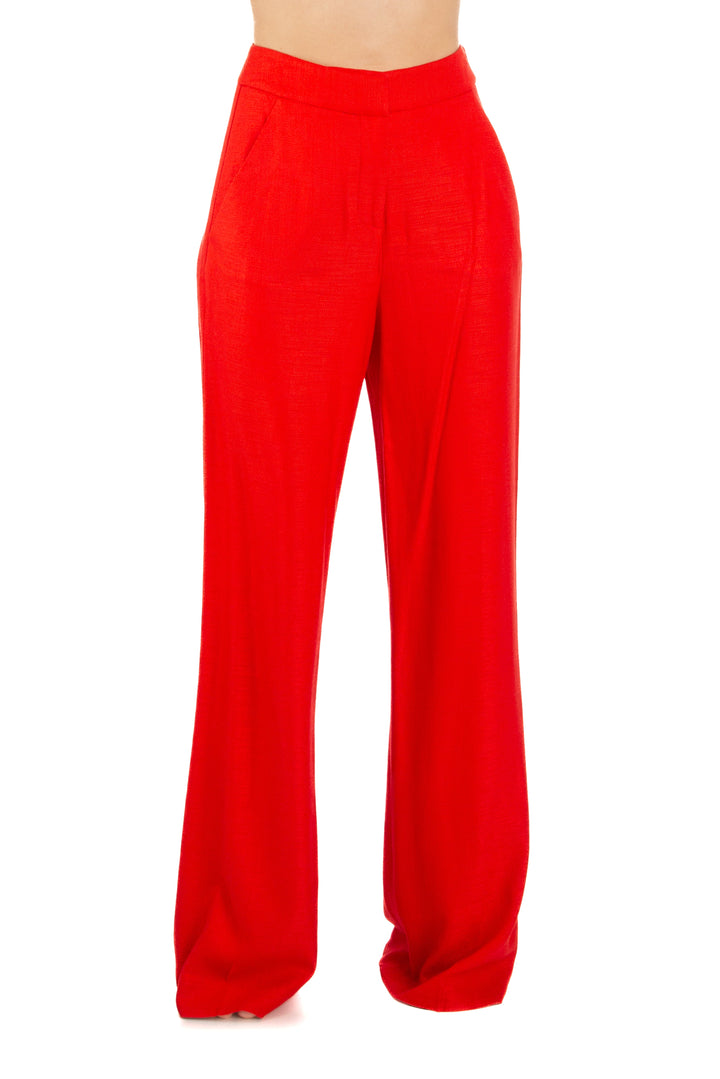 Pantalón Veronica Beard rojo, vista frontal – ClosetRehab