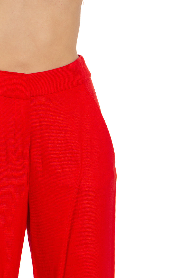Pantalón Veronica Beard rojo, detalle – ClosetRehab