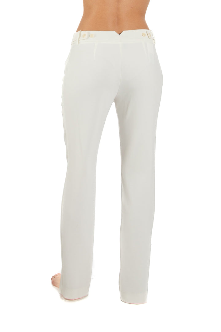 Pantalón BCBG Maxazria blanco, vista lateral – ClosetRehab