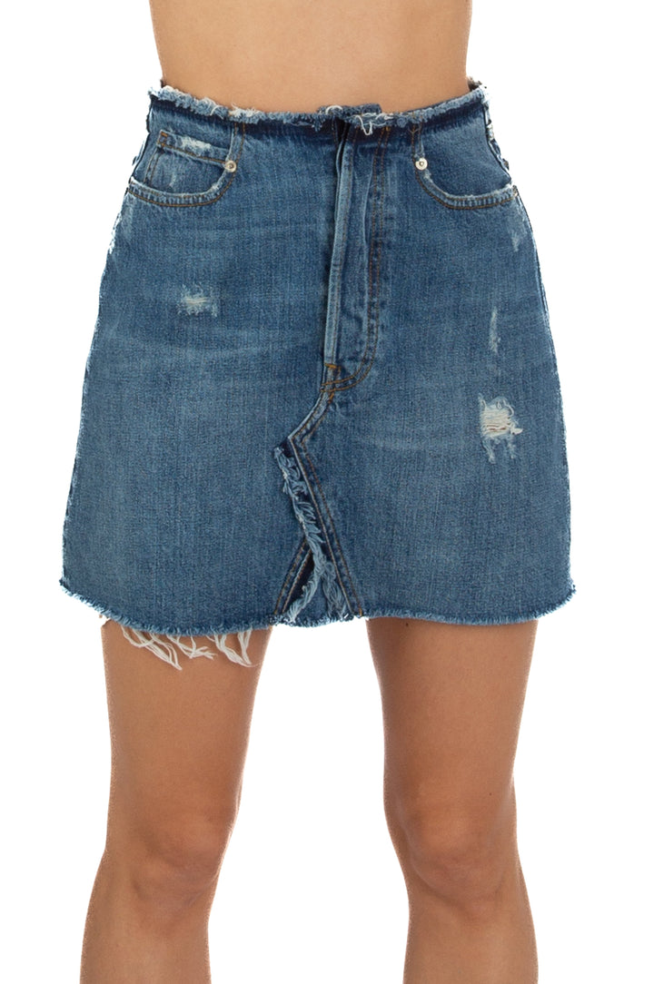 Falda Zara azul, vista frontal – ClosetRehab