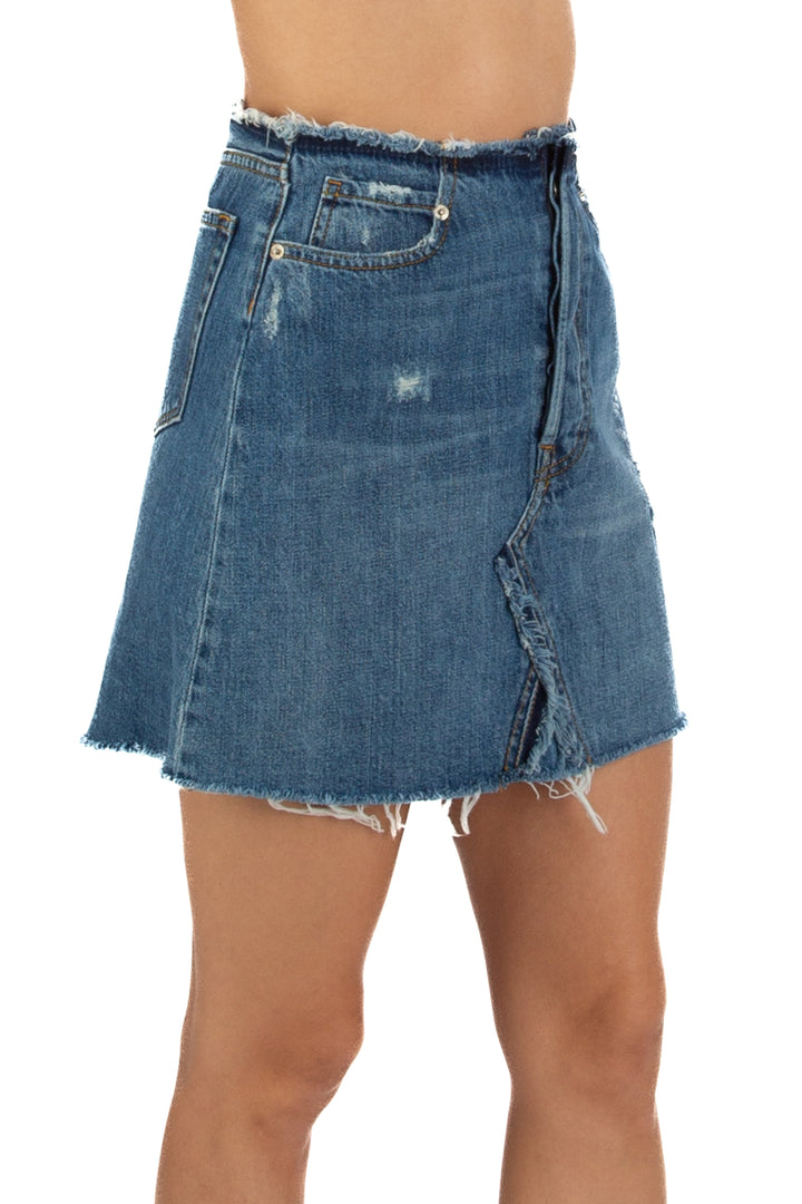 Falda Zara azul, vista posterior – ClosetRehab