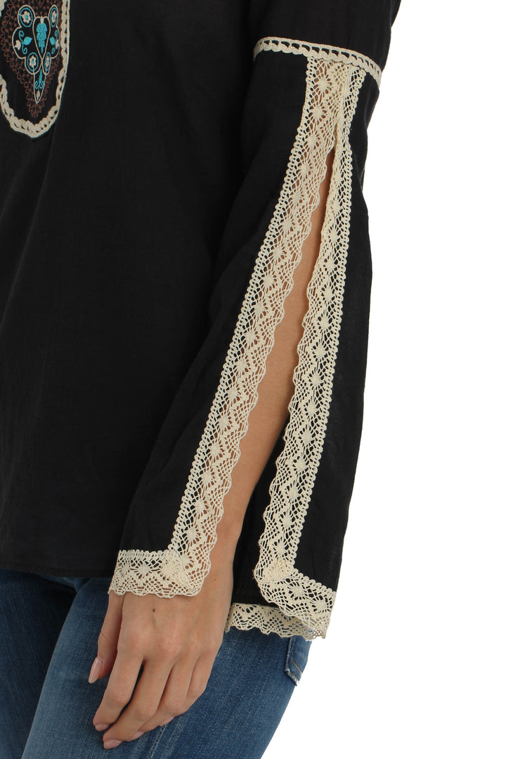 Blusa Maje azul, detalle – ClosetRehab