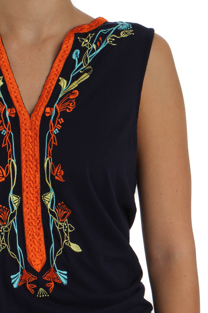 Blusa Christian Lacroix azul, vista lateral – ClosetRehab
