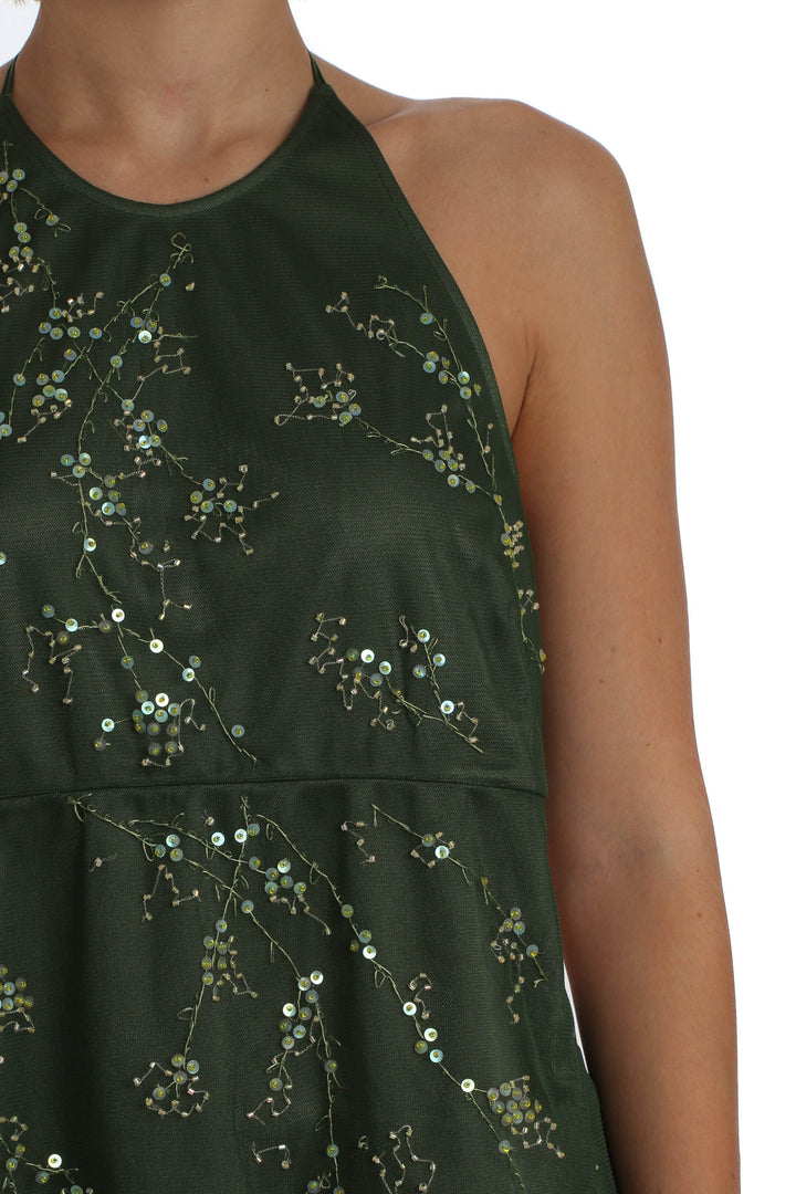 Vestido BCBG Maxazria verde, vista lateral – ClosetRehab