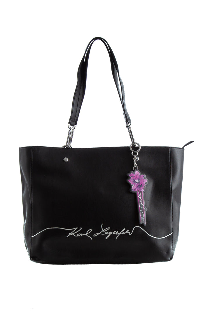 Bolsa Karl Lagerfeld negro, vista frontal – ClosetRehab