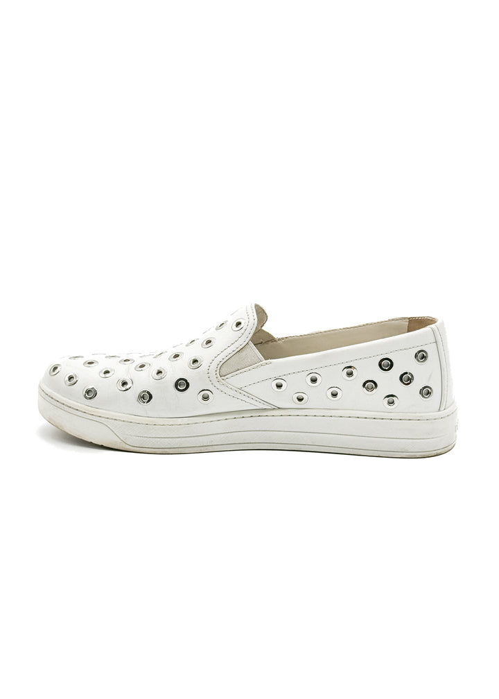 Zapato Prada blanco, detalle – ClosetRehab