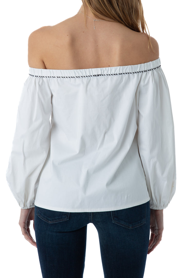 Blusa Alexis blanco, vista lateral – ClosetRehab