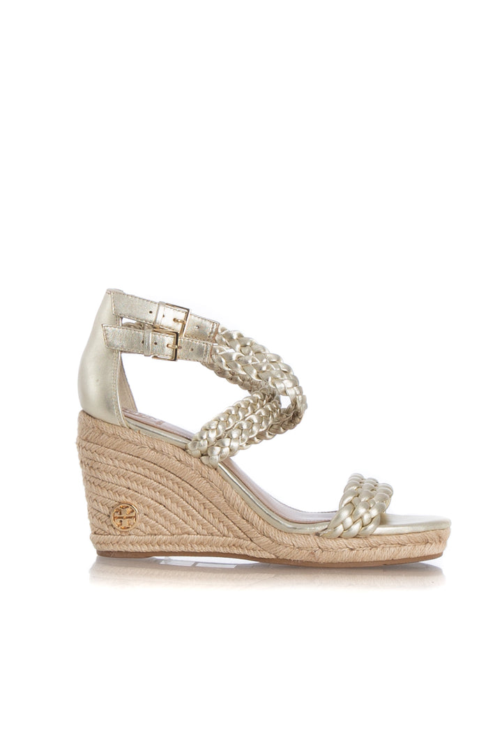 Zapato Tory Burch dorado, vista frontal – ClosetRehab