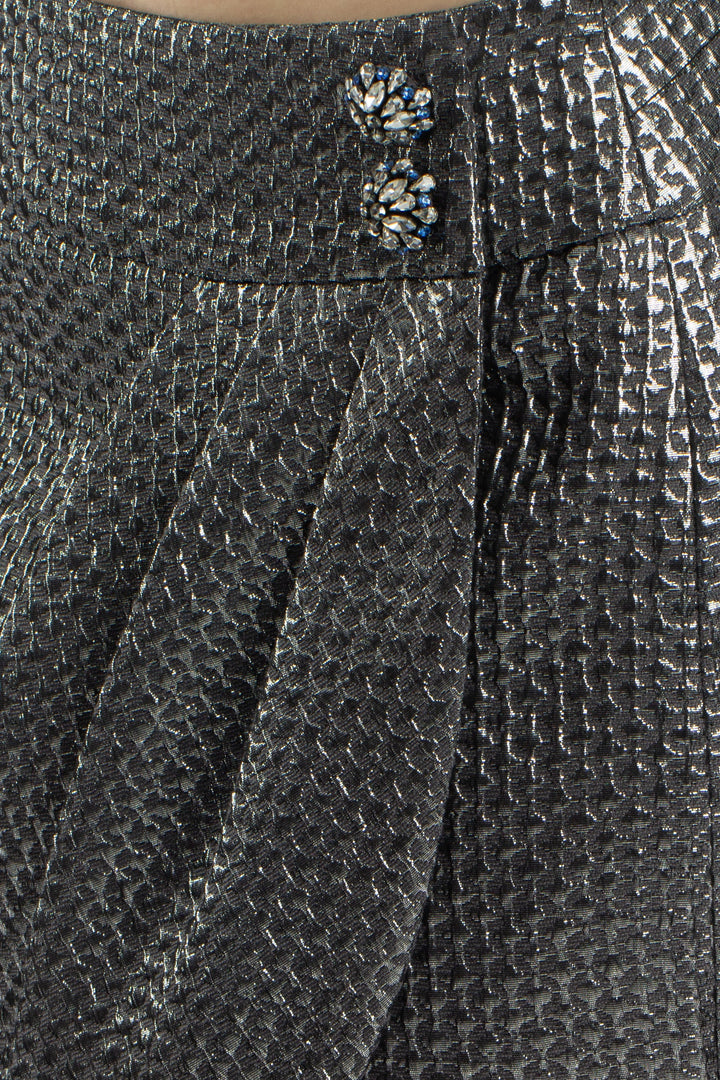 Falda Adolfo Dominguez plateado, detalle 5 – ClosetRehab