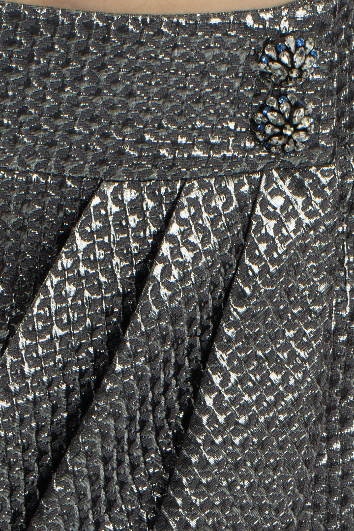 Falda Adolfo Dominguez plateado, detalle 6 – ClosetRehab