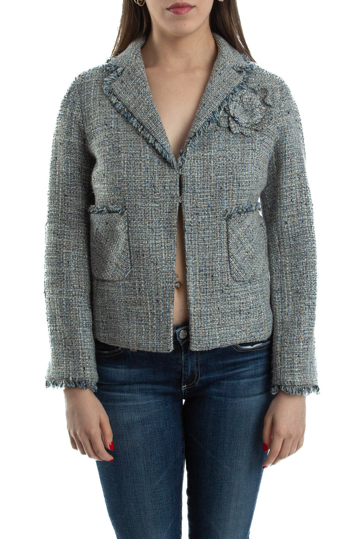 Saco BCBG Maxazria gris, vista frontal – ClosetRehab