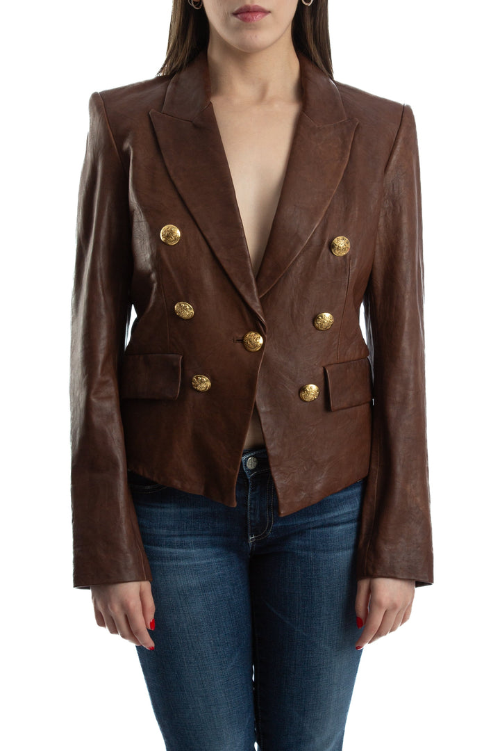 Abrigo Veronica Beard café, vista frontal – ClosetRehab