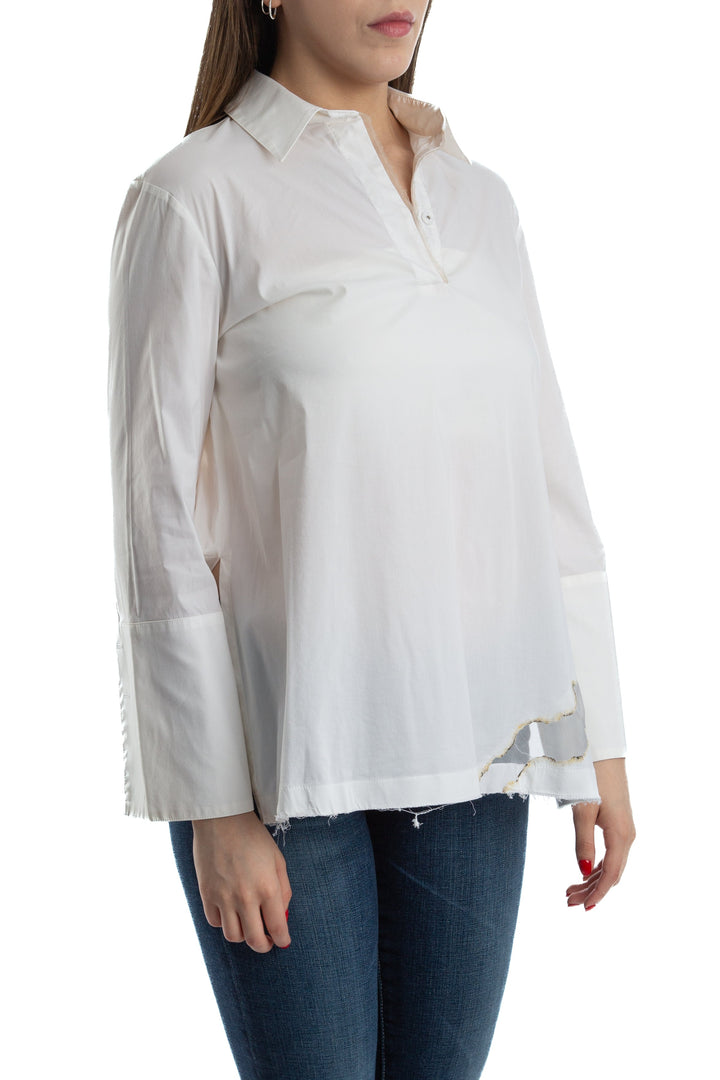 Blusa Ambrosi beige, vista posterior – ClosetRehab