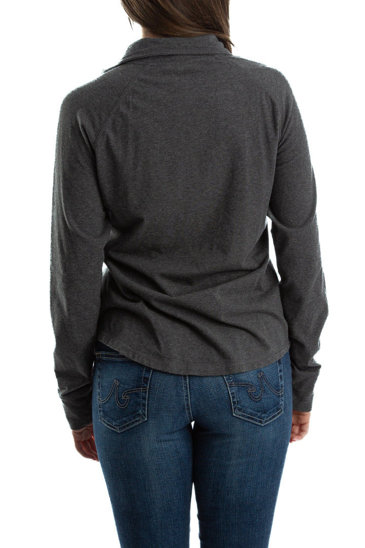 Abrigo Danskin gris, vista lateral – ClosetRehab