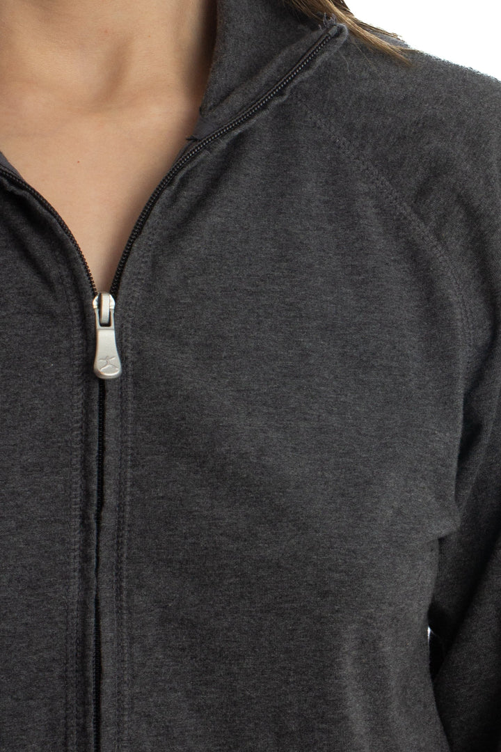 Abrigo Danskin gris, detalle – ClosetRehab