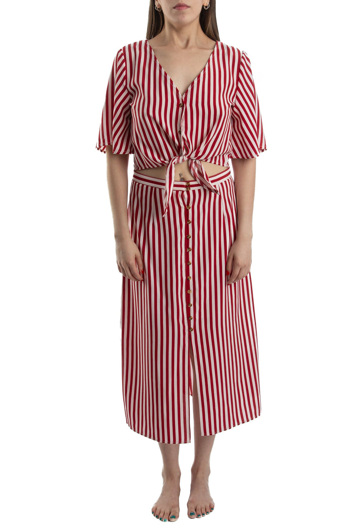 Falda Crescent rojo, vista frontal – ClosetRehab